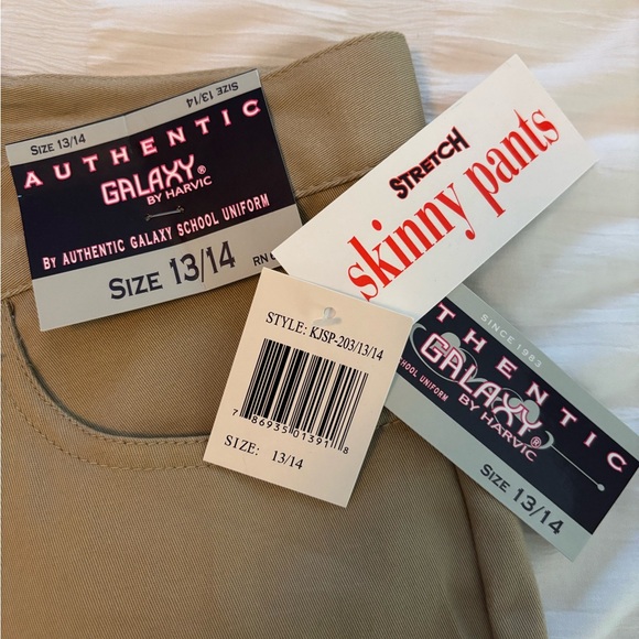 Authentic Galaxy Khaki Girls’ Pants, size 13/14, NWT - Picture 2 of 7